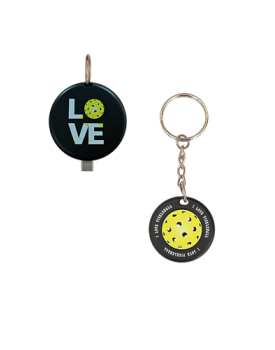 2 Pack - Pickleball Love Power Bank Keychain & Mini Wireless Apple Watch Charger Keychain
