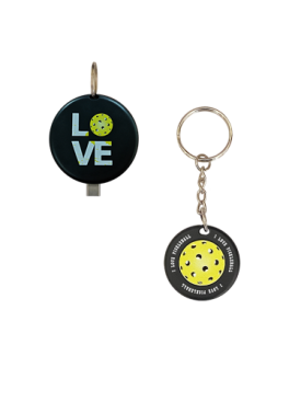 2 Pack - Pickleball Love Power Bank Keychain & Mini Wireless Apple Watch Charger Keychain
